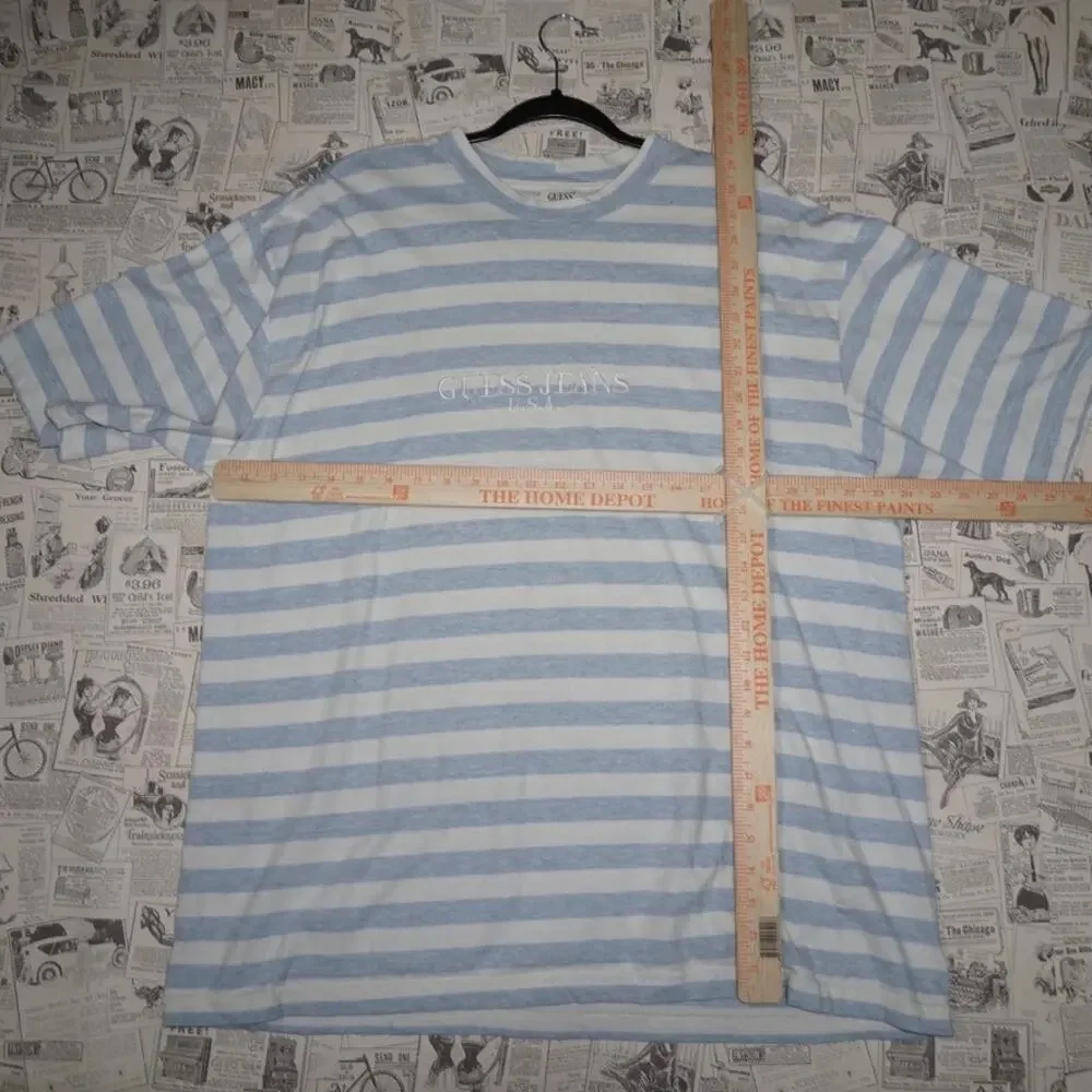 XL - Vintage Y2K guess jeans USA made stripe embroider shirt - Picture 4 of 4